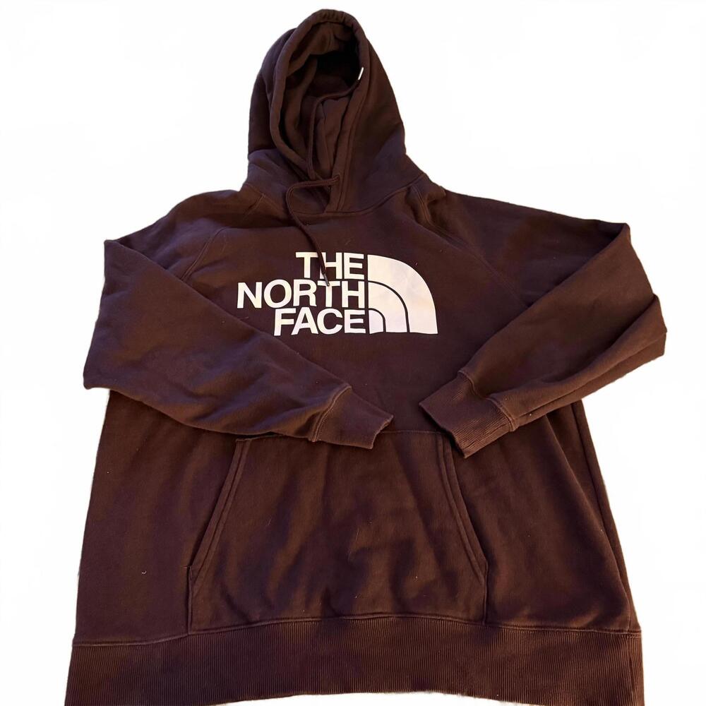 THE NORTH FACE Wms SZ L Maroon Kangaroo Pocket Logo Hoodie Cotton/Poly Gorp Core